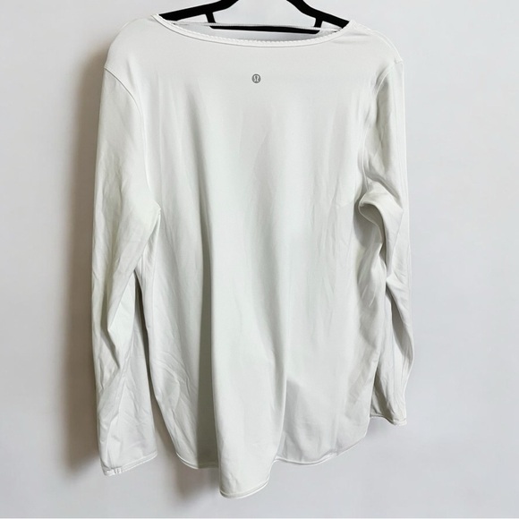 Lululemon Full Freedom White Long Sleeve Yoga Open Flowy Wrap Shirt Top Large XL - Picture 3 of 3